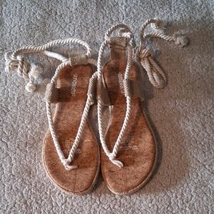 ANDREA Beige Rope Sandals 8